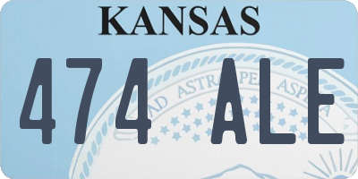 KS license plate 474ALE