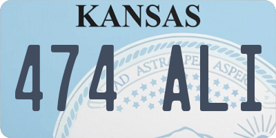 KS license plate 474ALI