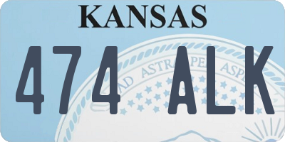 KS license plate 474ALK