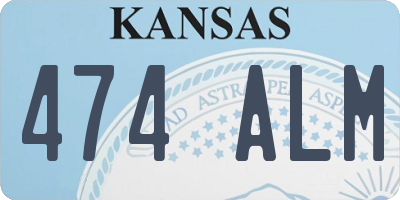 KS license plate 474ALM