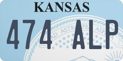 KS license plate 474ALP