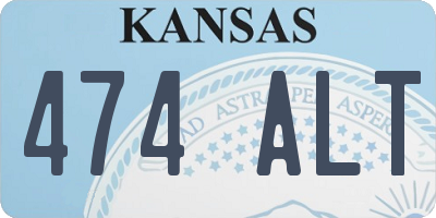 KS license plate 474ALT