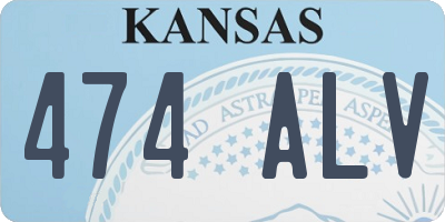 KS license plate 474ALV
