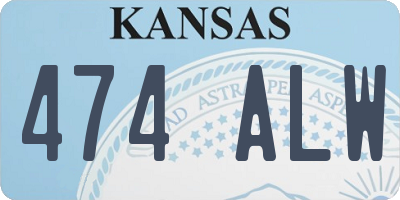 KS license plate 474ALW