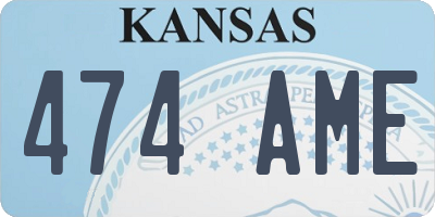 KS license plate 474AME