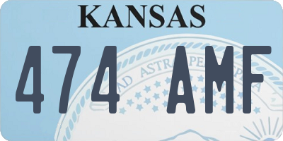 KS license plate 474AMF