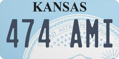 KS license plate 474AMI
