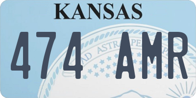 KS license plate 474AMR