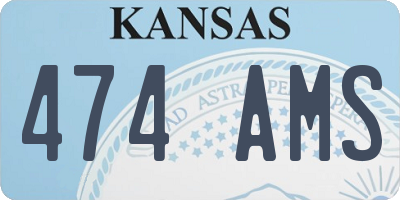 KS license plate 474AMS