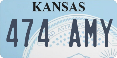 KS license plate 474AMY