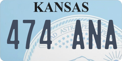 KS license plate 474ANA