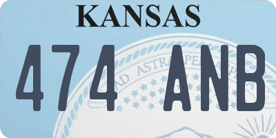 KS license plate 474ANB