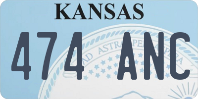 KS license plate 474ANC