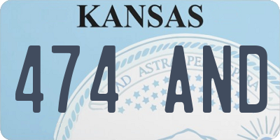 KS license plate 474AND