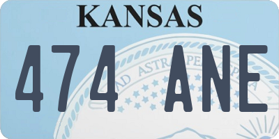 KS license plate 474ANE