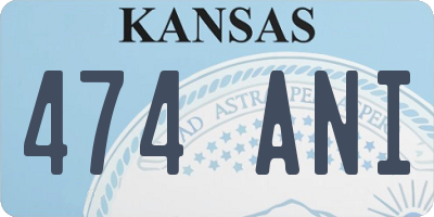 KS license plate 474ANI