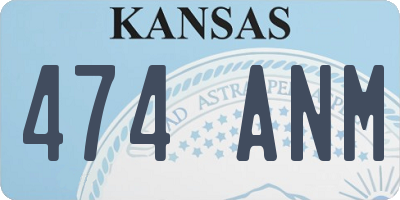 KS license plate 474ANM