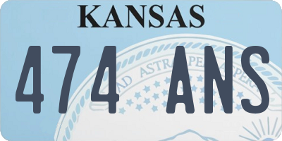 KS license plate 474ANS