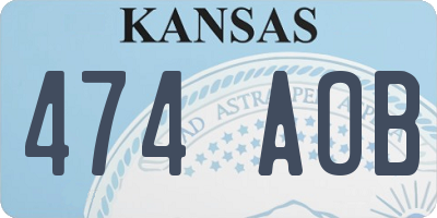 KS license plate 474AOB