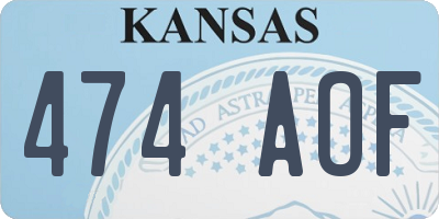 KS license plate 474AOF