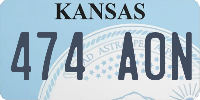 KS license plate 474AON
