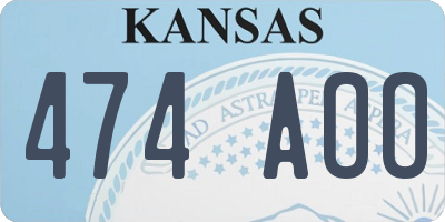 KS license plate 474AOO