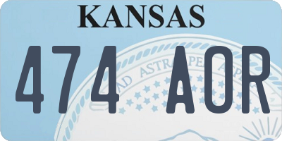 KS license plate 474AOR