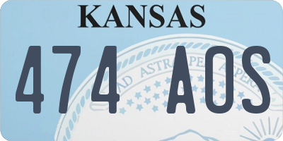 KS license plate 474AOS