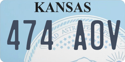 KS license plate 474AOV