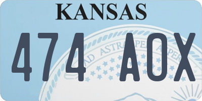 KS license plate 474AOX