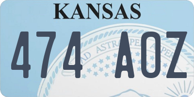 KS license plate 474AOZ