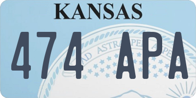 KS license plate 474APA