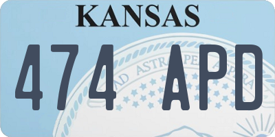 KS license plate 474APD