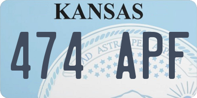 KS license plate 474APF