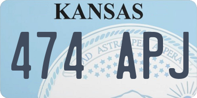 KS license plate 474APJ
