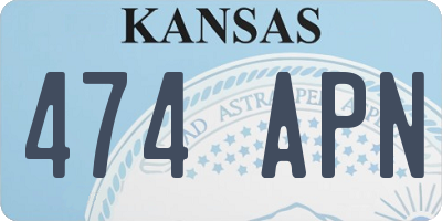 KS license plate 474APN