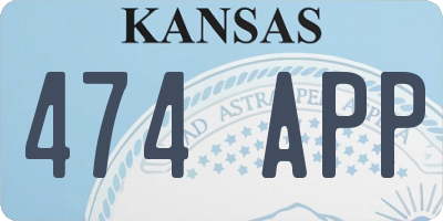 KS license plate 474APP