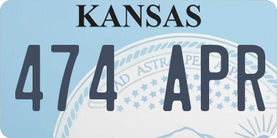 KS license plate 474APR