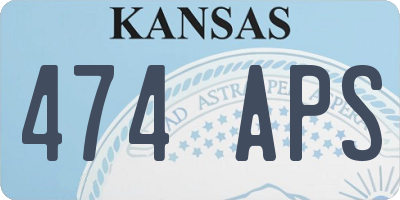 KS license plate 474APS