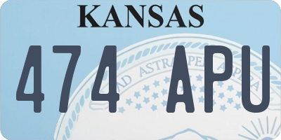 KS license plate 474APU