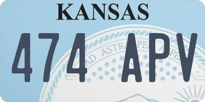 KS license plate 474APV
