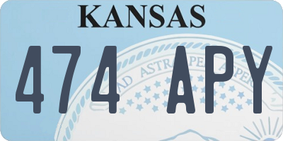 KS license plate 474APY
