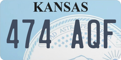 KS license plate 474AQF