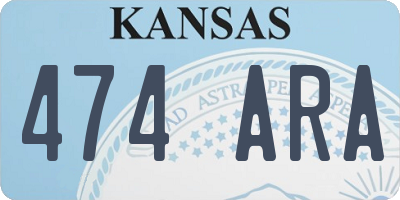 KS license plate 474ARA
