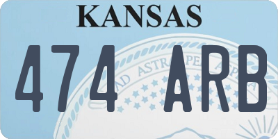 KS license plate 474ARB