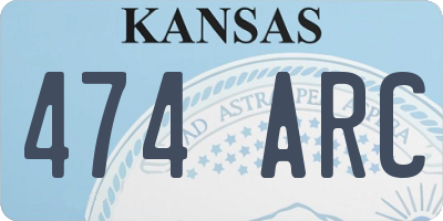 KS license plate 474ARC