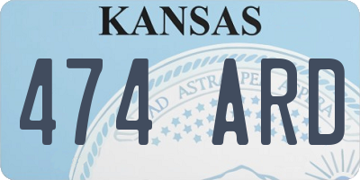 KS license plate 474ARD