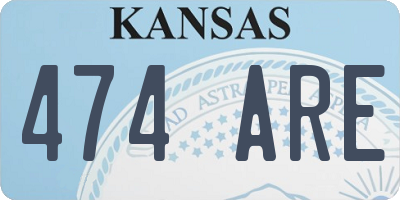 KS license plate 474ARE