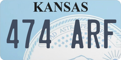 KS license plate 474ARF