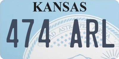 KS license plate 474ARL